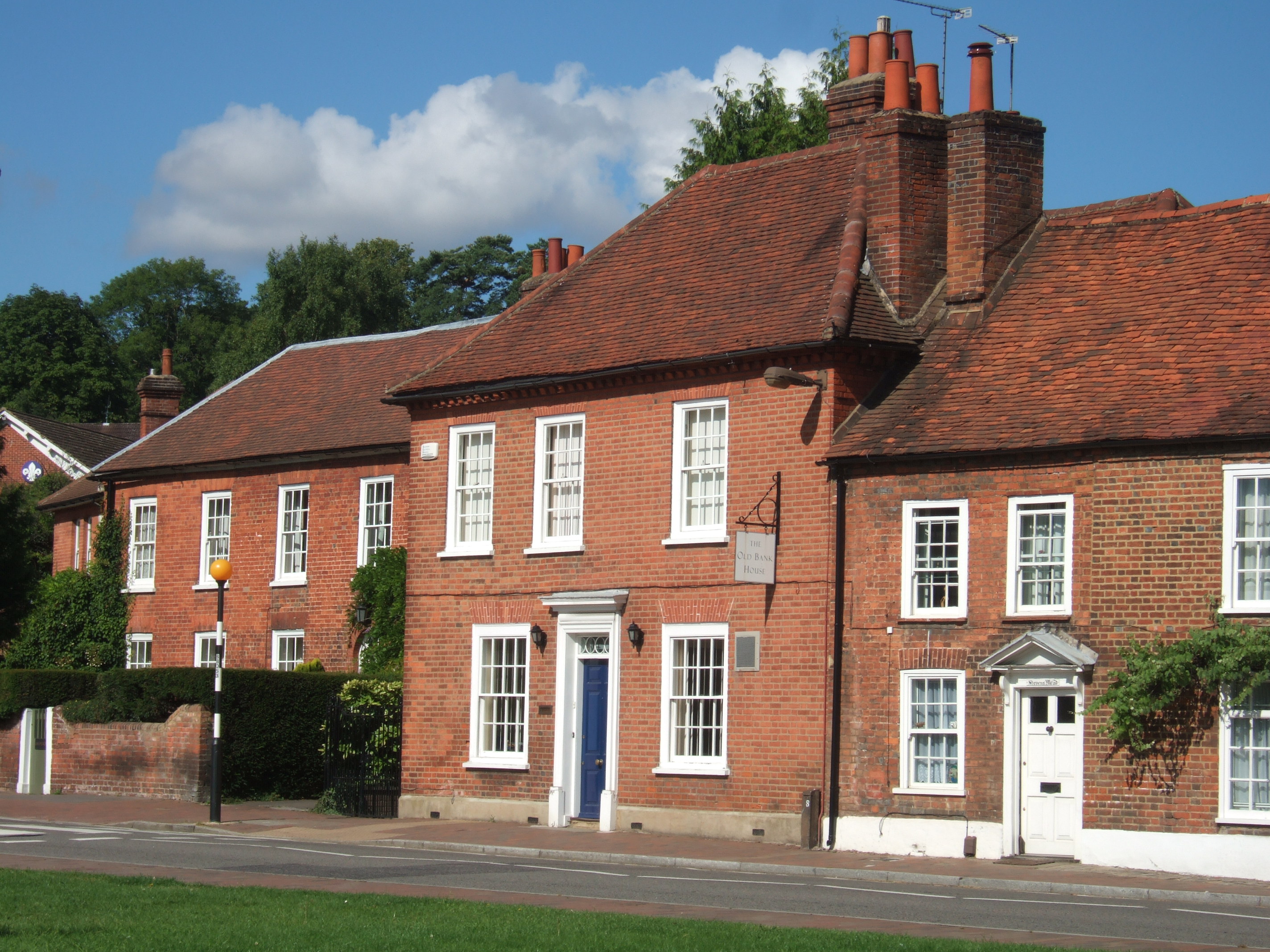 Old Bank House (with blue door).